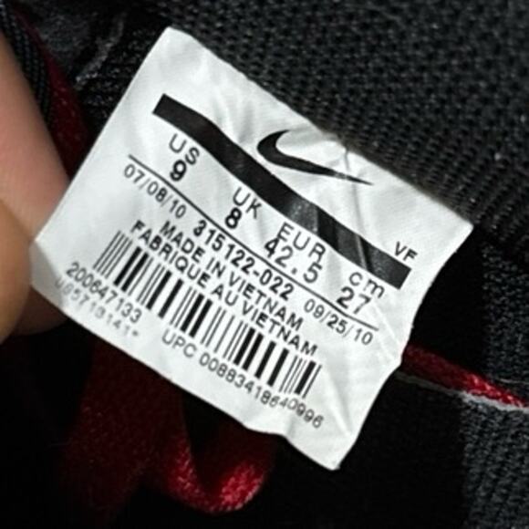 2010 Nike Air Force 1 Perforated Swoosh Red Black Bred main image 7